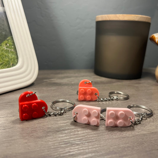 Valentines Couple Heart Keychains
