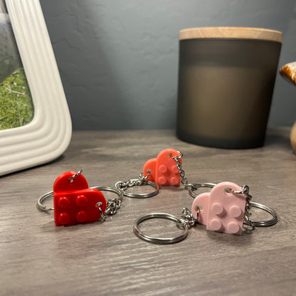 Valentines Couple Heart Keychains