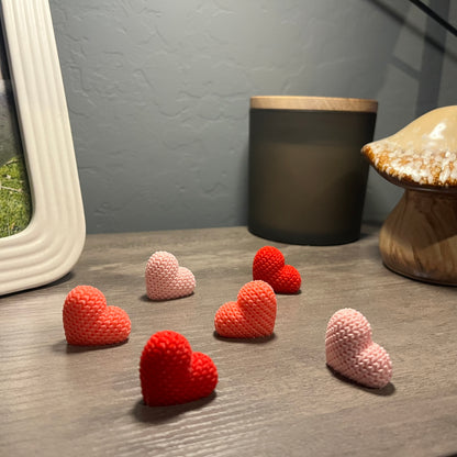 Valentines Knitted Heart Picture Stand