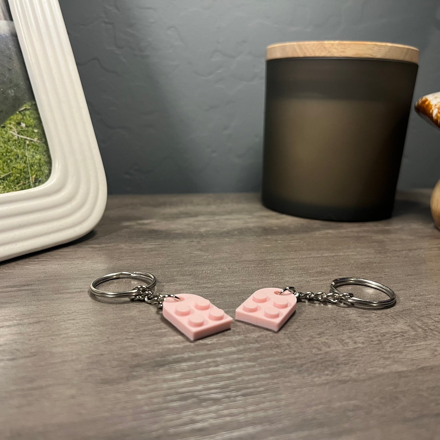 Valentines Couple Heart Keychains