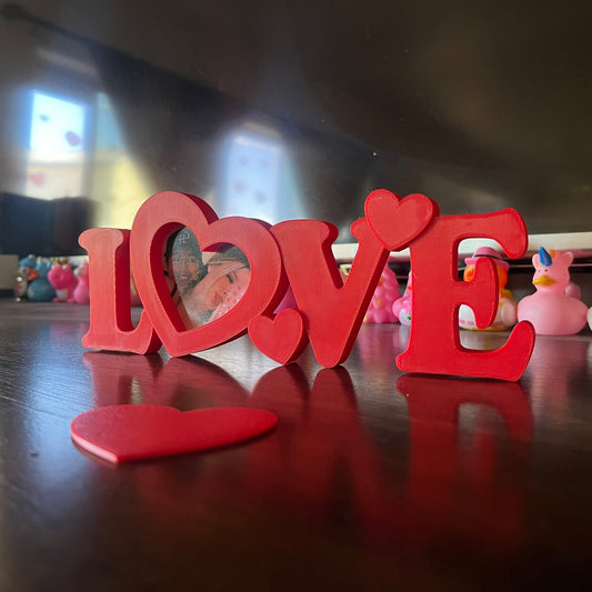 Valentines Love Heart Picture Stand