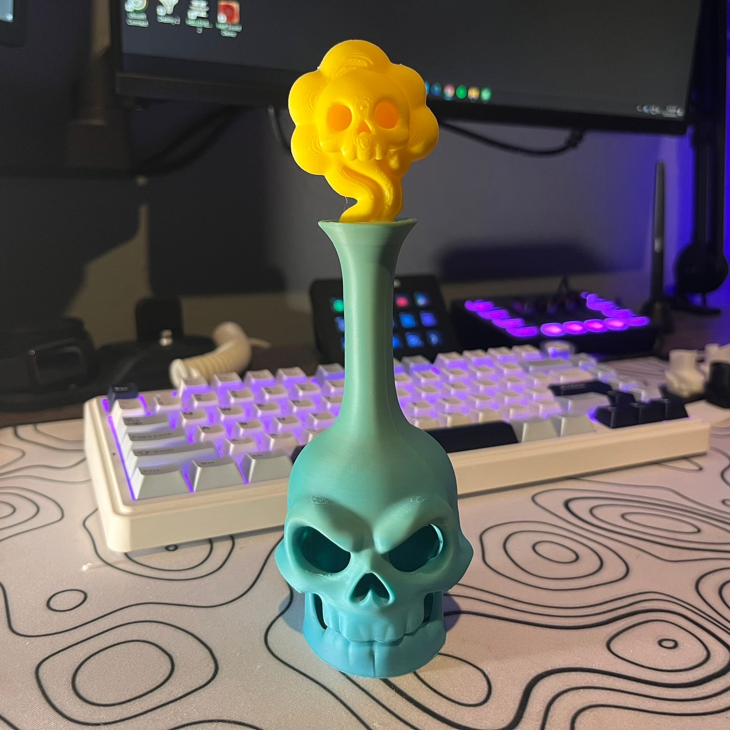 Flower Skull Vase